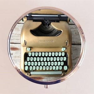 Typewriter Pill Box Case Pillbox Holder Trinket Box Pop Art Gift for Writer Author