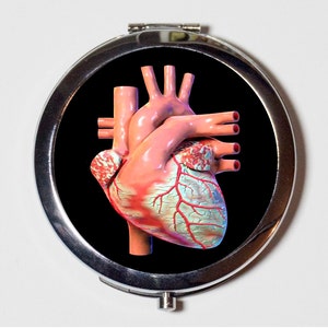 Anatomical Heart Compact Mirror - Anatomy Medical Goth Medicine - Make Up Pocket Mirror for Cosmetics