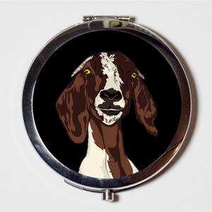 Goat Compact Mirror - Inspired by Black Phillip Magick VVitch Witch Baphomet - Make Up Pocket Mirror for Cosmetics