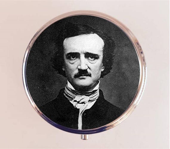Edgar Allan Poe Pill Box Case Pillbox Holder Trinket Box Goth Literary  Author Gift for English Major