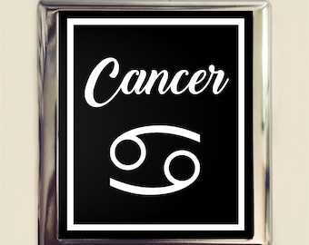 Cancer Zodiac Sign Cigarette Case Business Card ID Holder Wallet Astrology Astrological New Age Spirituality