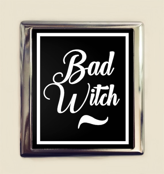 goth cigarette case Bad Witch Cigarette Case Business Card ID Holder Wallet Witchcraft Witchy  Magick Goth Dark Art