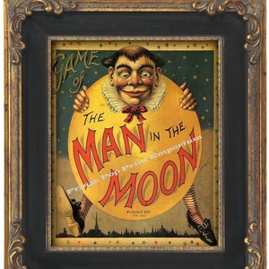 Victorian Man in the Moon Art Print 8 x 10 - Vintage Advertisement