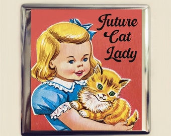 Future Cat Lady Cigarette Case Business Card ID Holder Wallet Funny Crazy Cat Lady Cats