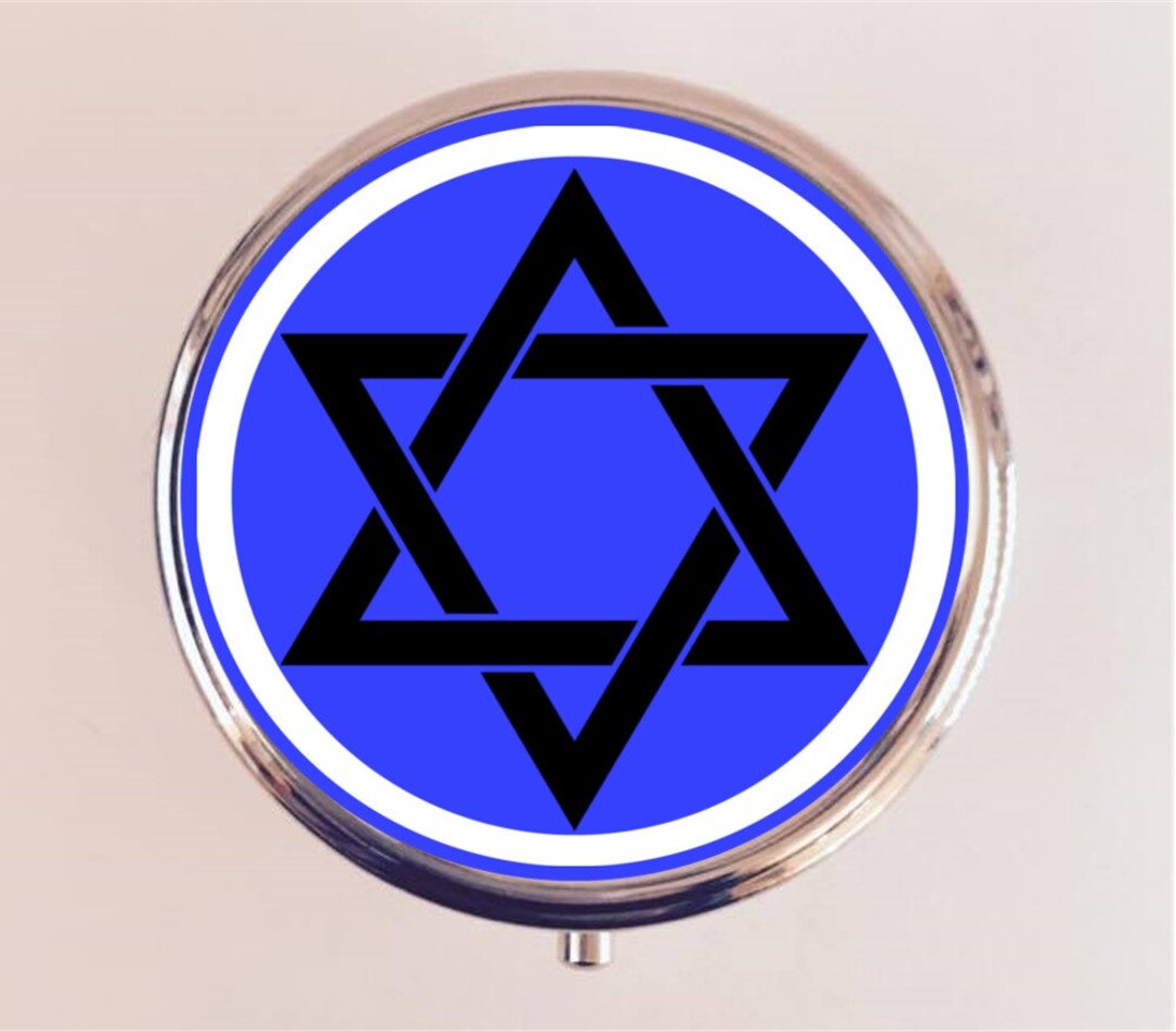 Star of David Pill Box Case Pillbox Holder Trinket Box Jewish Symbol Hebrew Judaism Blue Etsy