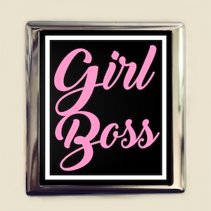 Girl Boss Cigarette Case Business Card ID Holder Third Wave Feminist Feminism Girl Power Sassy Funny