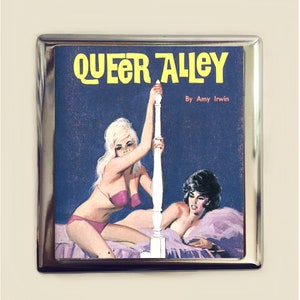 Vintage Lesbian Queer Cigarette Case Business Card ID Holder Wallet Campy LGBTQ Pulp Fiction Sleaze Retro 60&#39;s