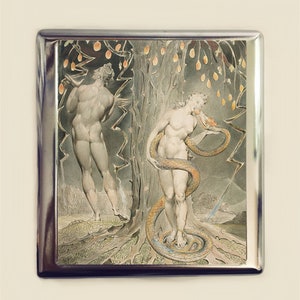 William Blake Zigarettenetui Visitenkarte Ausweishalter Brieftasche Fine Art Malerei Adam und Eva Poesie