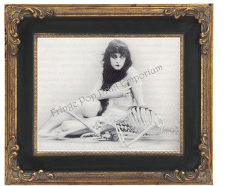 Art Nouveau Art Deco Flapper  Art Print 8 x 10 - With Skeleton Goth Horror