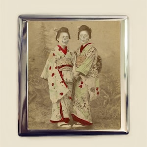 Zombie Geishas - Funda para cigarrillos, tarjeta de visita, tarjetero, cartera gótica, terror, geisha japonesa