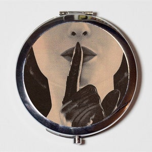 Whisper Retro Compact Mirror Glamorous 1950s Woman Make Up Pocket Mirror for Cosmetics image 1