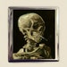 Smoker Skull Cigarette Case Business Card ID Holder Wallet Vincent Van Gogh Skeleton Smoking Goth Fine Art Painting 