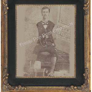 Victorian Sideshow Circus Freak Art Print 8 x 10 - Armless Man - Charles Tripp