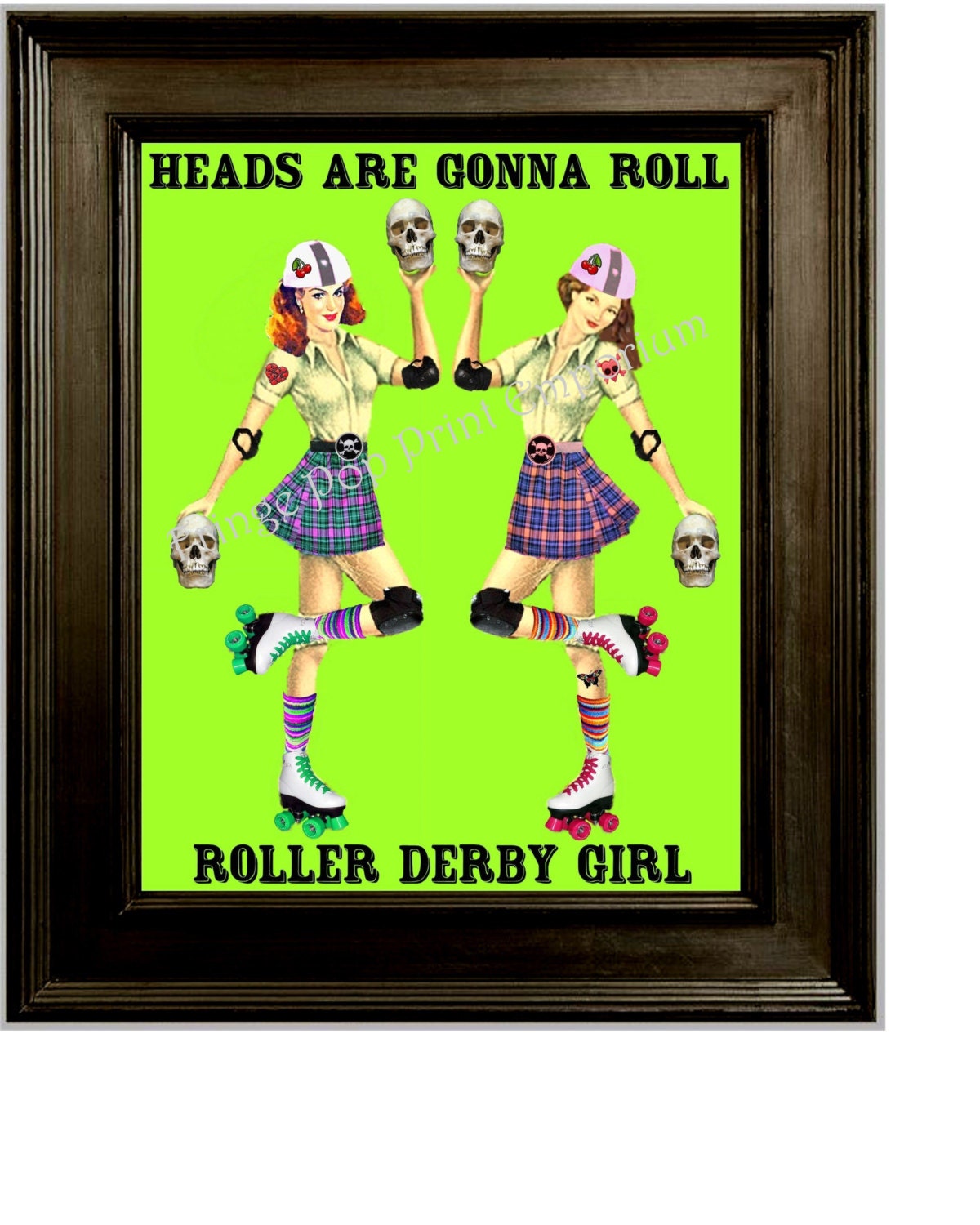 Roller Derby Art Print 8 X 10 Heads Are Gonna Roll Roller Etsy