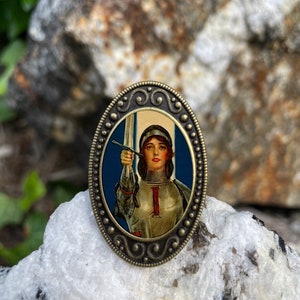 Joan of Arc Antiqued Bronze Adjustable Ring French Saint France Brass