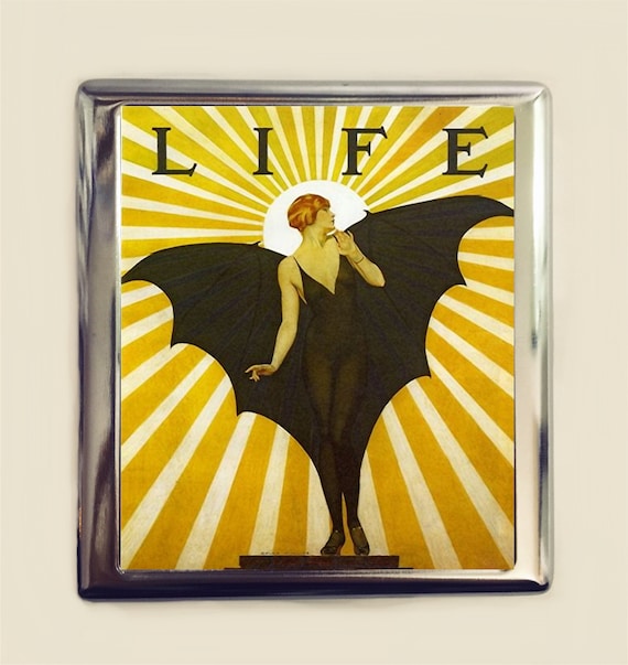 art deco cigarette case uk Art Deco Bat Lady Cigarette Case Business Card ID Holder Wallet Flapper  1920s Jazz Age Roaring 20s Goth Dark Art