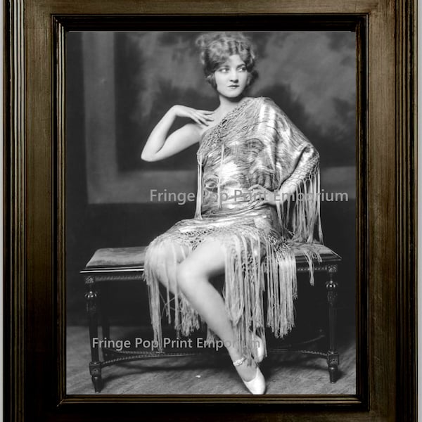 Follies Flapper Art Print 8 x 10 - Art Deco - Jazz Age - Burlesque - Dancer - 1920s - Glamour Girl Roaring 20s Great Gatsby