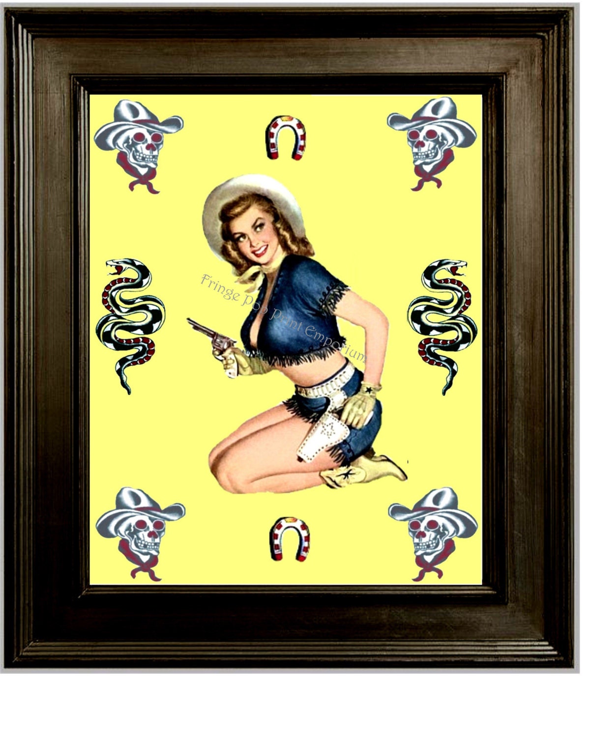Cowgirl Pin up Art Print 8 X 10 - Pinup Girl Cowgirls Cowgirl Pin up Art Print 8 X 10 - Pinup Girl Cowgirls