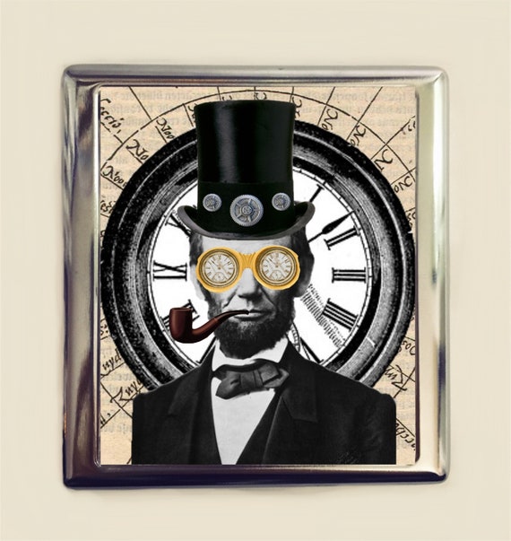 lincoln cigarette Victorian Steampunk Abraham Lincoln Cigarette Case Business Card ID Holder Wallet Pop Surrealism Altered Art History President lincoln cigarette Victorian Steampunk Abraham Lincoln Cigarette Case Business Card ID Holder Wallet Pop Surrealism Altered Art History President
