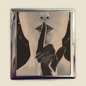 Whisper Cigarette Case Business Card ID Holder Wallet Retro Glam 1950's Woman image 1