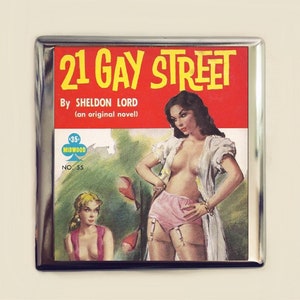 Vintage Lesben Zigarettenetui Visitenkarte Ausweishalter Campy LGBTQ Pulp Fiction Sleaze Retro 60's Gay St