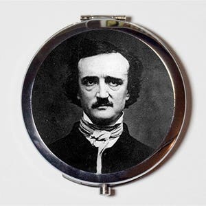 Edgar Allan Poe Compact Mirror - Author Literary The Raven Writer - Make Up Pocket Mirror for Cosmetics