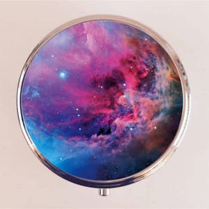 Outerspace Pill Box Case Pillbox Holder Trinket Space Nebula Outer Space