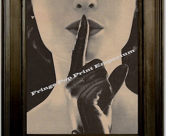 Whispering Woman Art Print 8 x 10 - Whisper Glamour Gal 1950s Retro