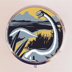 Dinosaur Pill Box Case Pillbox Holder Trinket Dinosaurs Pop Art
