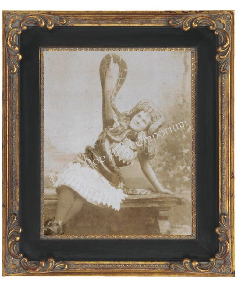 Victorian Sideshow Circus Freak Art Print 8 x 10 Snake Charmer image 1