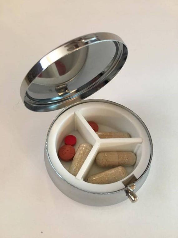 Cute Pill Box For Purse Decorative Pill Case Floral Pill Holder Mint Case  Metal