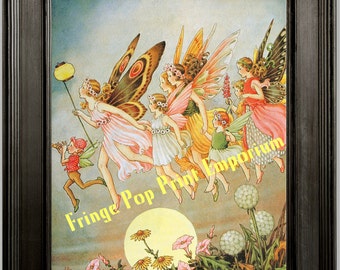 Art Nouveau Fantasy Fairies Art Print 8 x 10 - Fairy Illustration