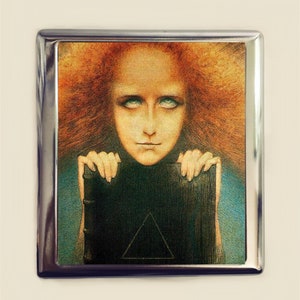 Mysteriosa Delville Cigarette Case Business Card ID Holder Wallet Strange Occult Fine Art Painting Esoteric