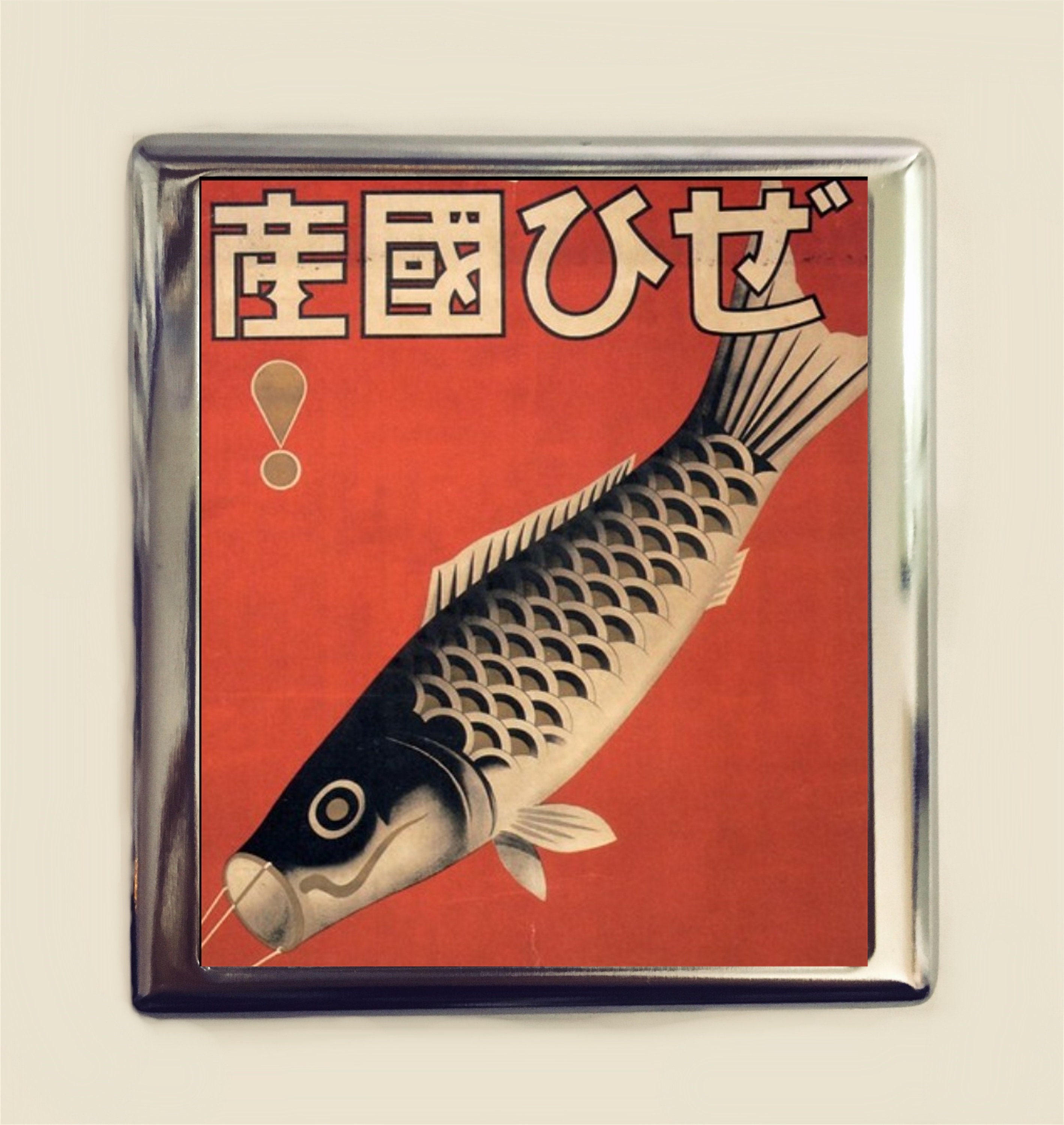 Asian Fish Cigarette Case Business Card ID Holder Wallet Vintage