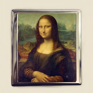 Mona Lisa Cigarette Case Business Card ID Holder Wallet Leonardo Da Vinci Fine Art Painting