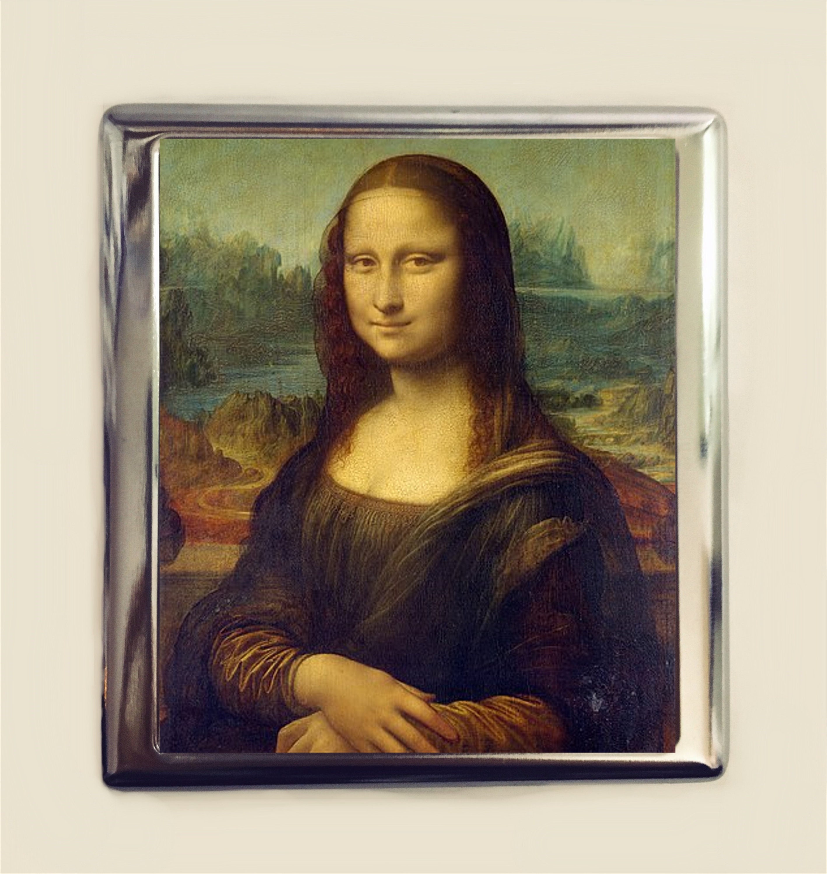 Mona Lisa Cigarette Case Business Card ID Holder Wallet Leonardo