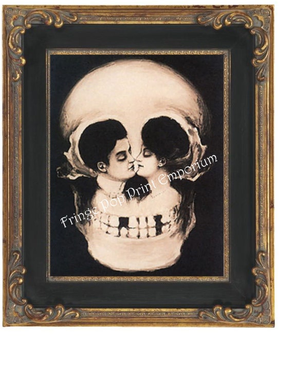 Craneo Ilusion Lamina 8 X 10 Arte Etsy