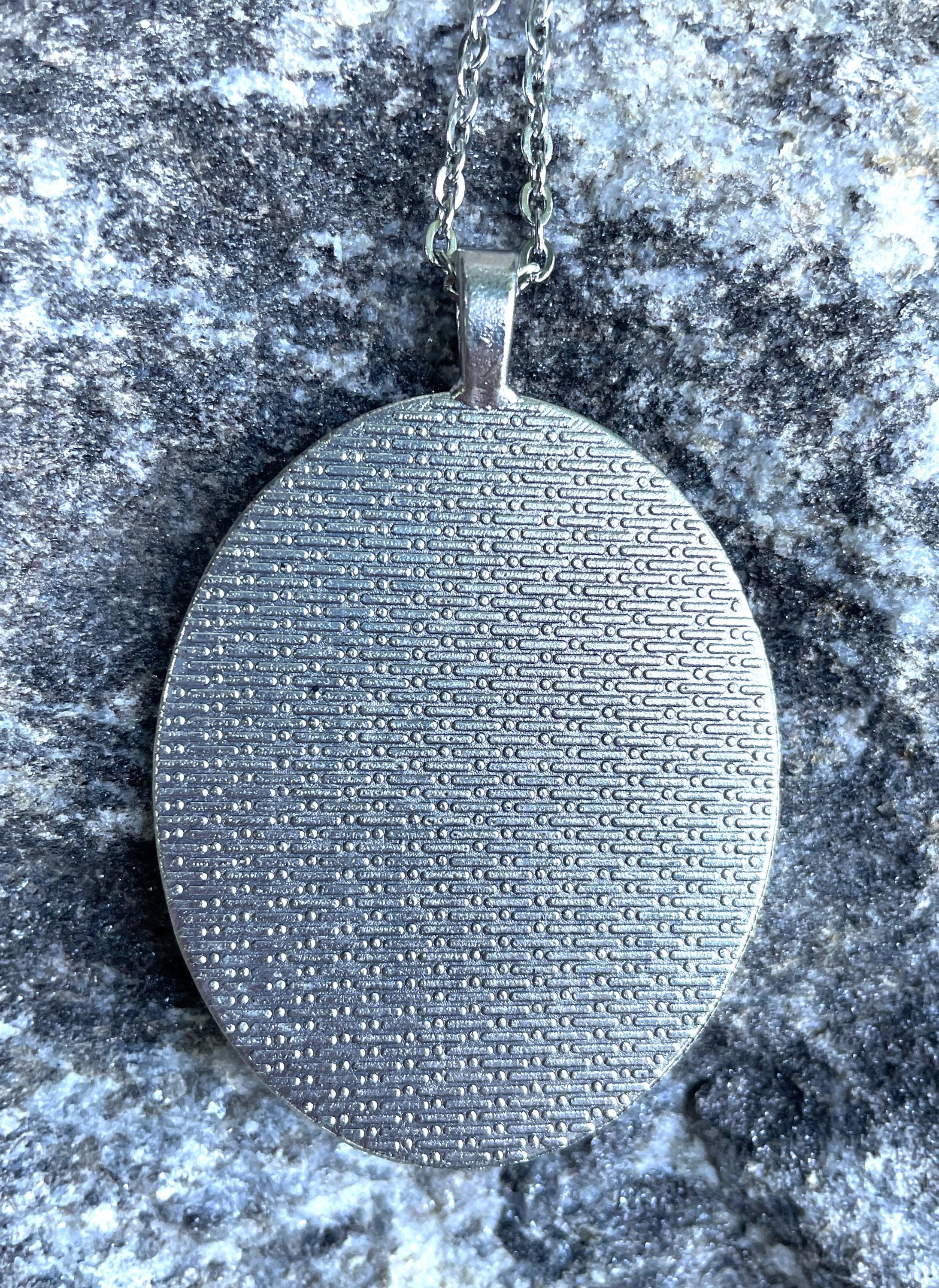 Soviet Propaganda Necklace Pendant Silver Tone - USSR Cosmonaut