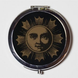 Occult Sun Compact Mirror - Aleister Crowley - Make Up Pocket Mirror for Cosmetics