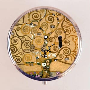 Klimt Tree of Life Pill Box Case Pillbox Holder Trinket Gustav Fine Art Painting