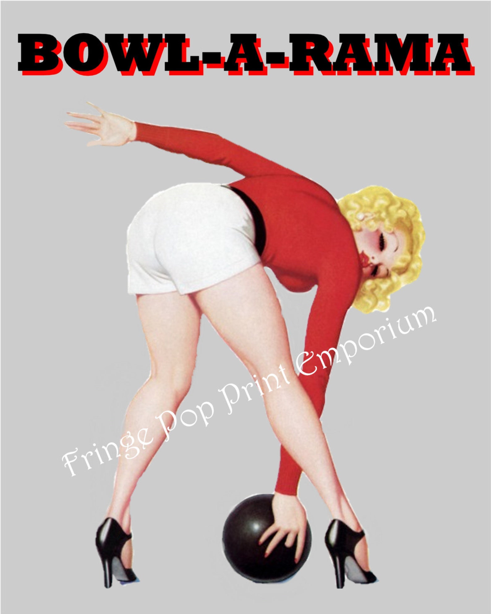 Bowling Pin up Art Print 8 X 10 Bowlarama Pinup Bowler Etsy