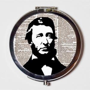 Henry David Thoreau Compact Mirror - Walden Naturalist American Author - Make Up Pocket Mirror for Cosmetics