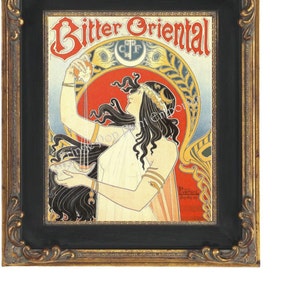 Art Nouveau Art Deco Art Print 8 x 10 - Brunette Goddess - Bitter Oriental