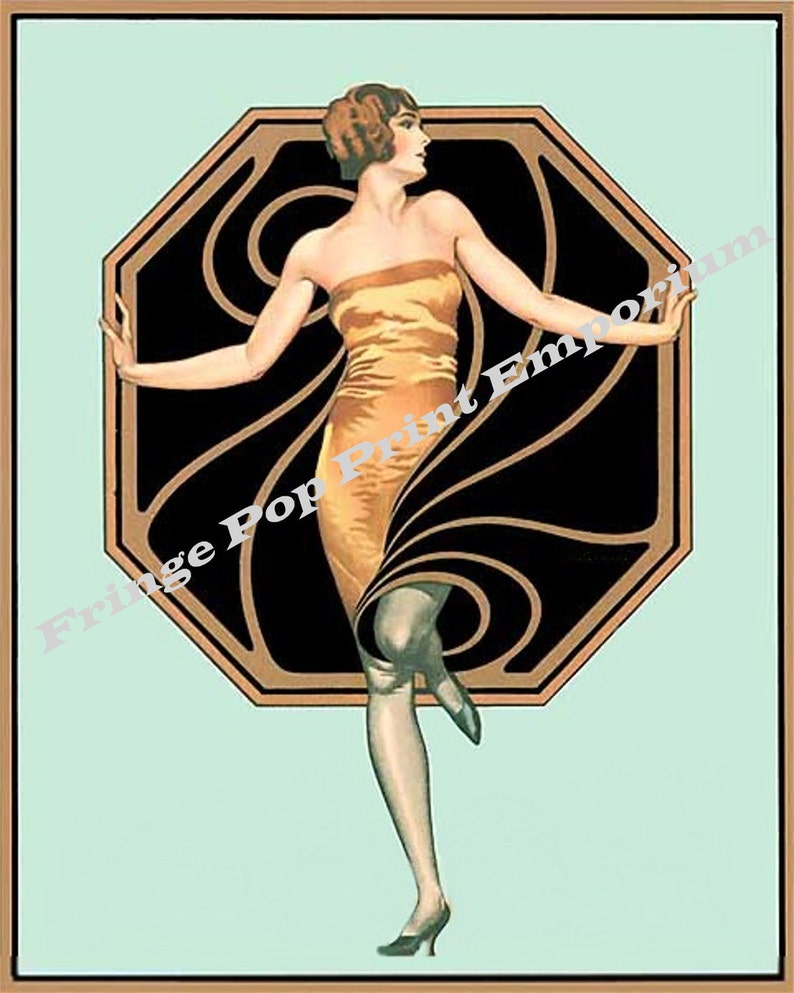 Art Deco Flapper Woman Art Print 8 x 10 Classic Image 1920s image 2