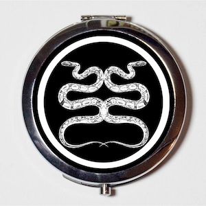 Occult Snake Compact Mirror - Witch Witchcraft Magick Sigil - Make Up Pocket Mirror for Cosmetics