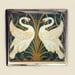 Art Nouveau Swan Cigarette Case Business Card ID Holder Wallet Swans Bird Birds Deco Pattern 