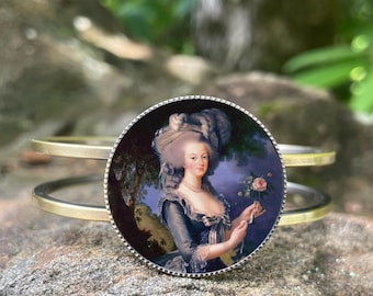 Marie Antoinette Bronze Cuff Bracelet | French Queen Jewelry | Art Deco Nouveau Inspired