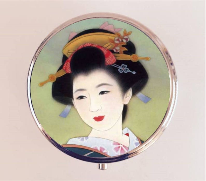 Japanese Geisha Pill Box Case Pillbox Holder Trinket Japan Asian Art - Etsy
