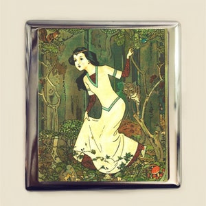 Snow White Fairytale Cigarette Case Business Card ID Holder Wallet Fairy Tale Art Illustration