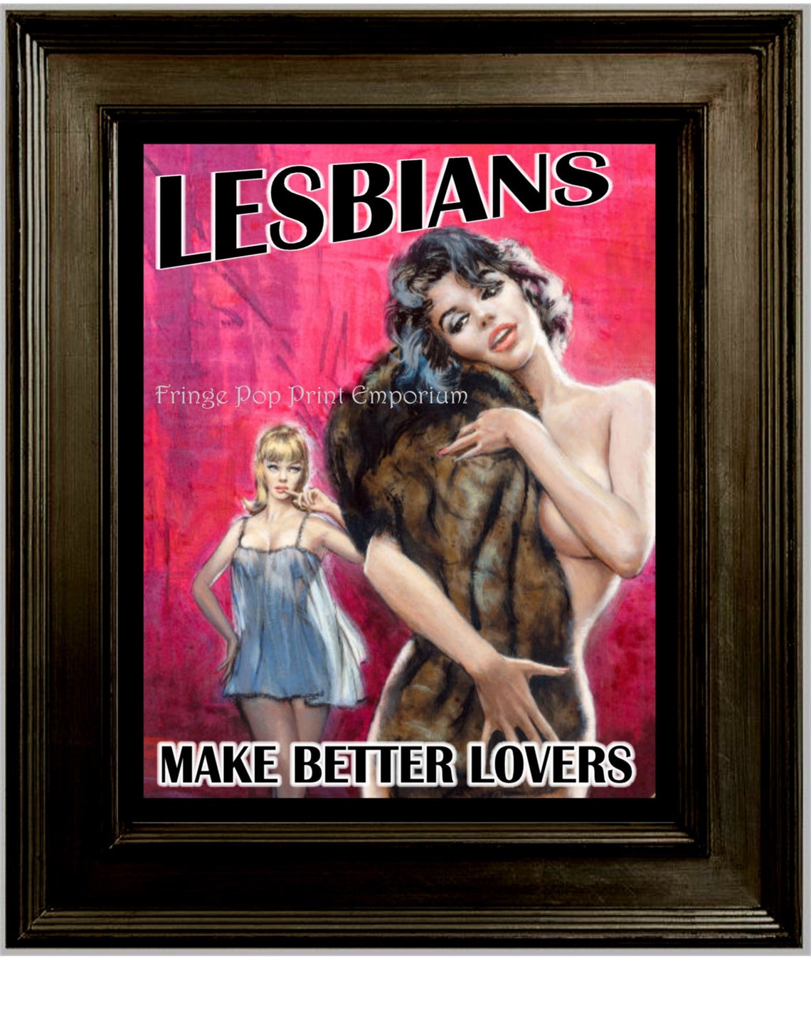 Retro Lesbian Art Print 8 X 10 Lgbt Gay Pulp Lesbians Etsy